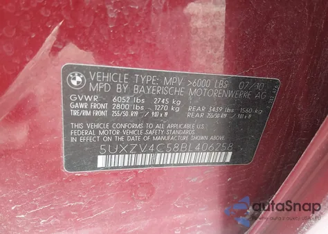 2011 BMW X5 xDrive35I/xDrive35I Premium/xDrive35I Sport Activity from USA, damaged, VIN 5UXZV4C58BL406258